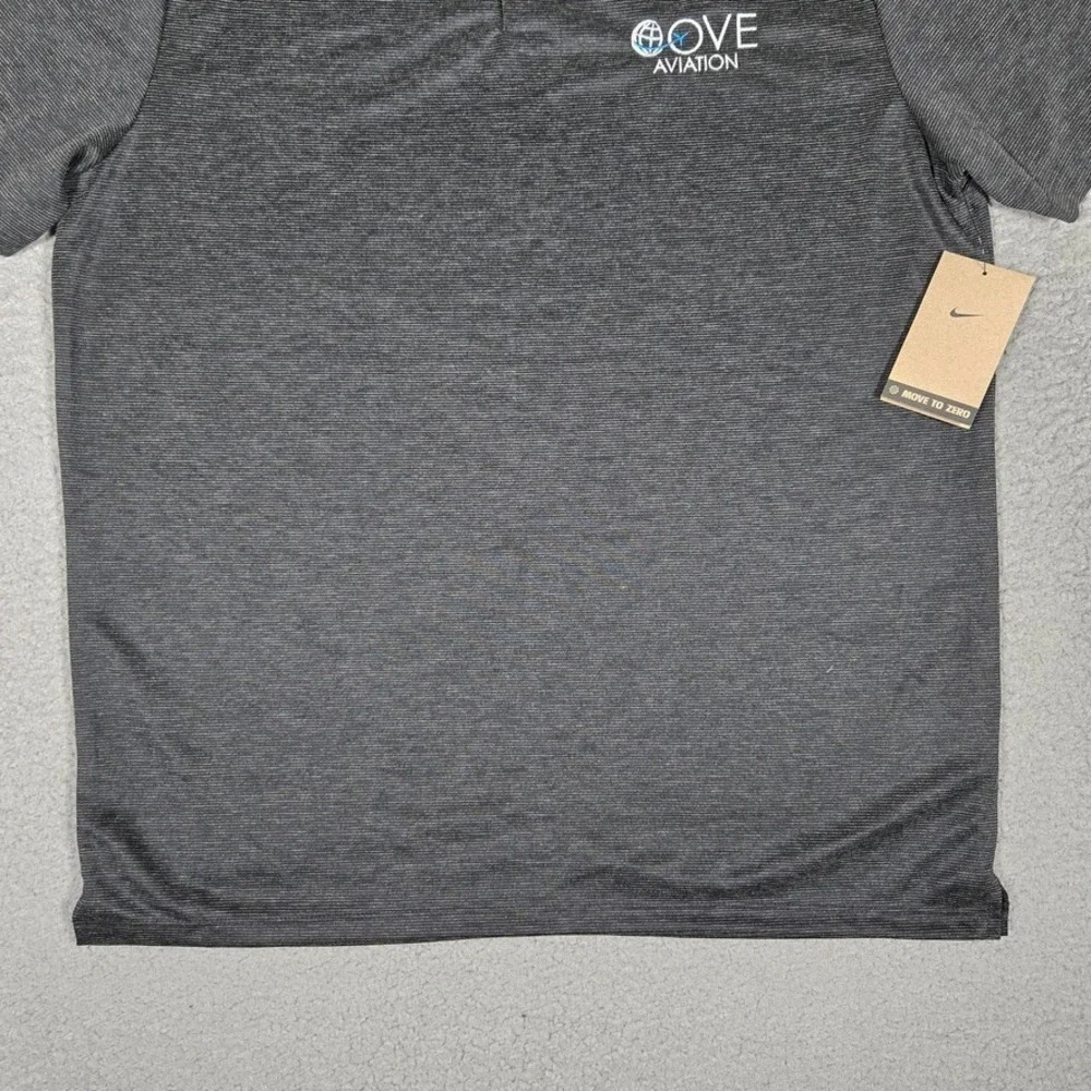 Nike Shirt Mens Large Gray Golf‎ Polo Performance Stretch Dri-Fit Casual Logo